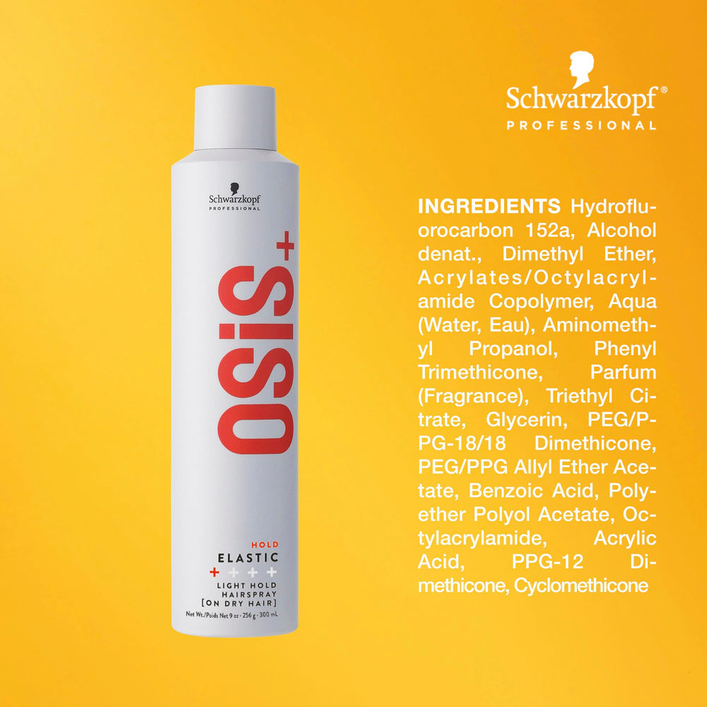 OSiS+ Elastic Light Hold close-up showing hair shine and smooth finish