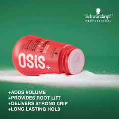 OSiS+ Dust It being applied to dry hair for root lift and texture.