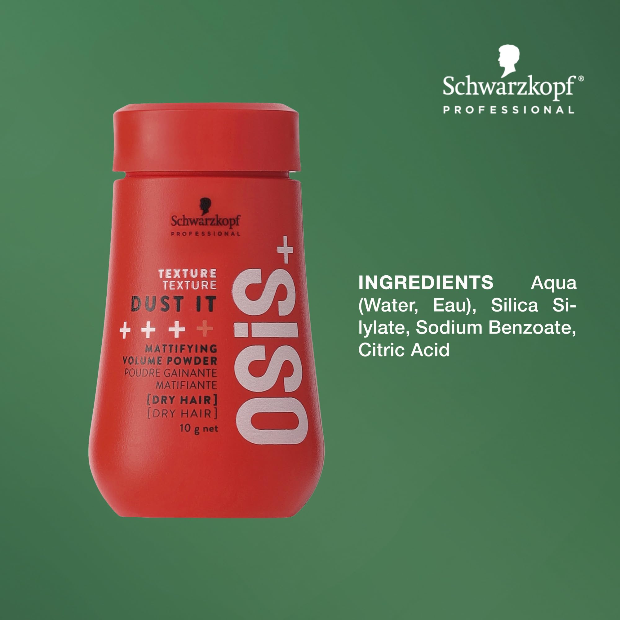 OSiS+ Dust It on hair showing textured, lived-in style and separation.