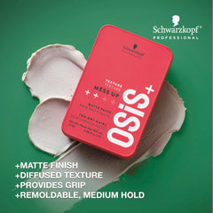 Texture preview of OSiS+ Mess Up matte paste showing dry, flexible hold