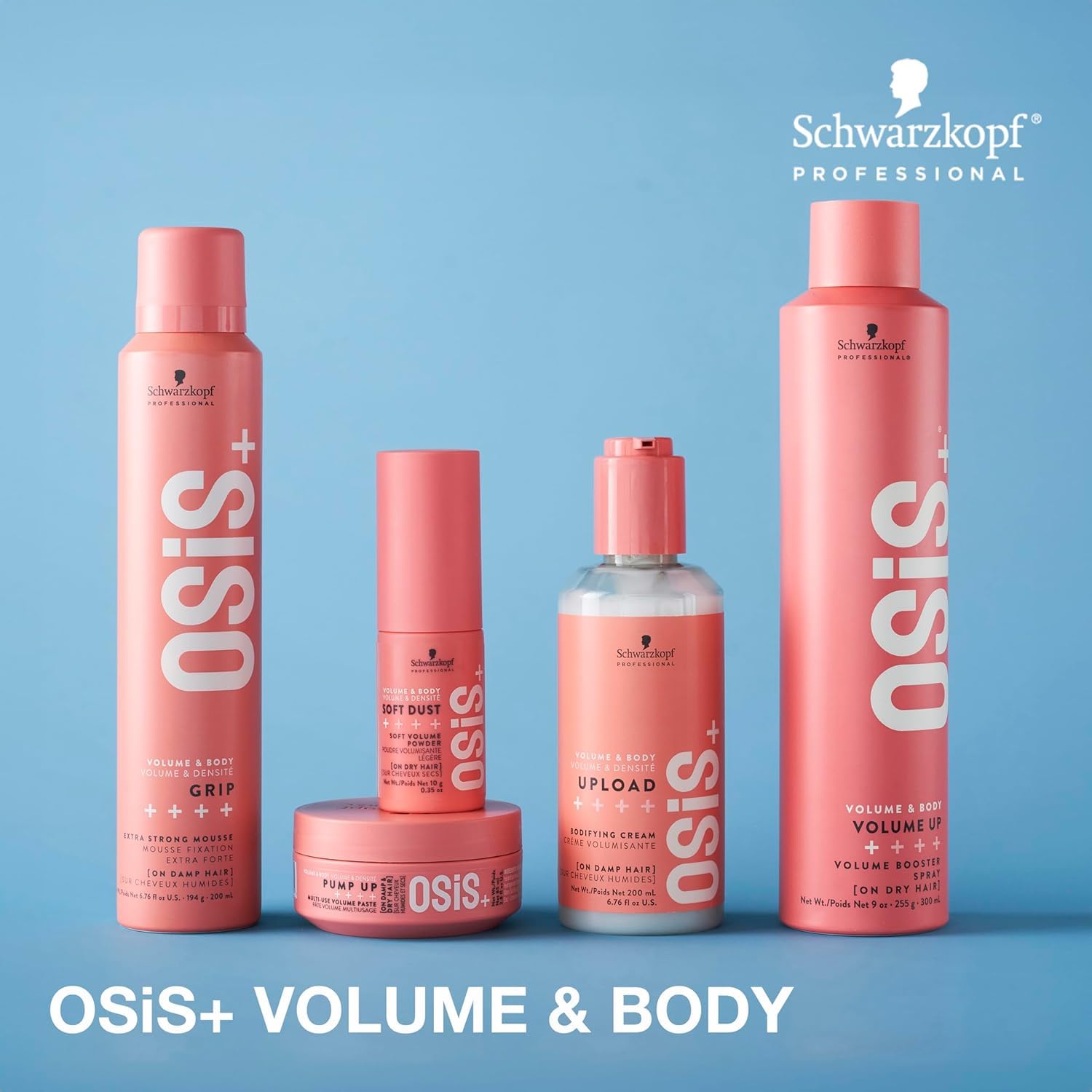 OSiS+ Upload Volume Cream pack shot highlights two-pack value.