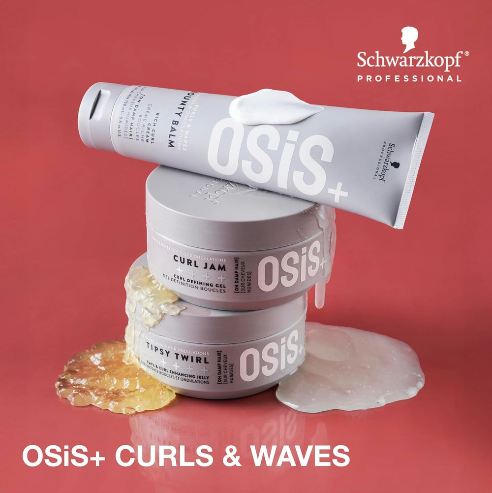 OSiS+ Curl Jam air-dry or diffuser use for soft, defined curls.