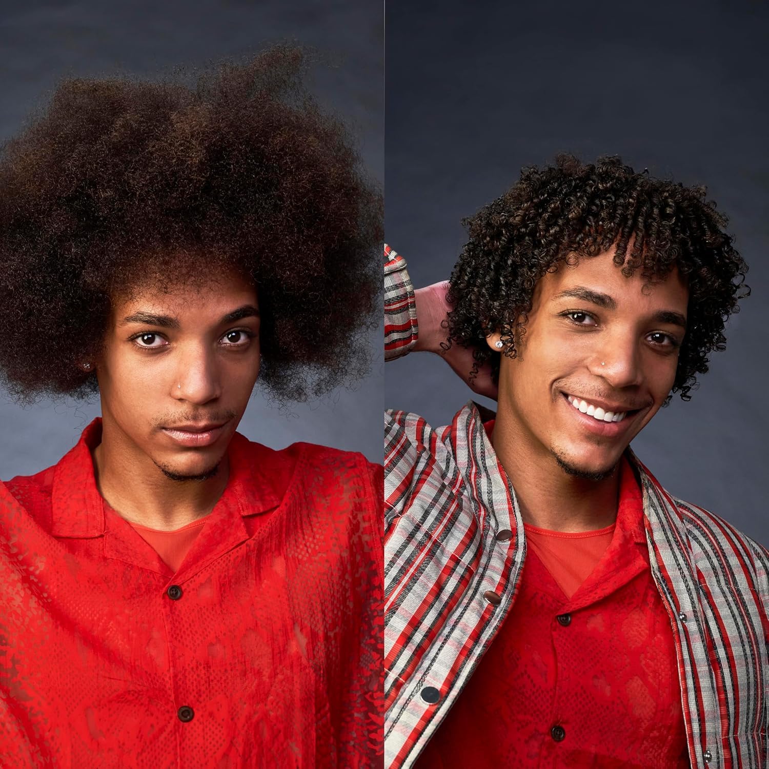 OSiS+ Curl Jam damp hair application helps sculpt curls with fingers.
