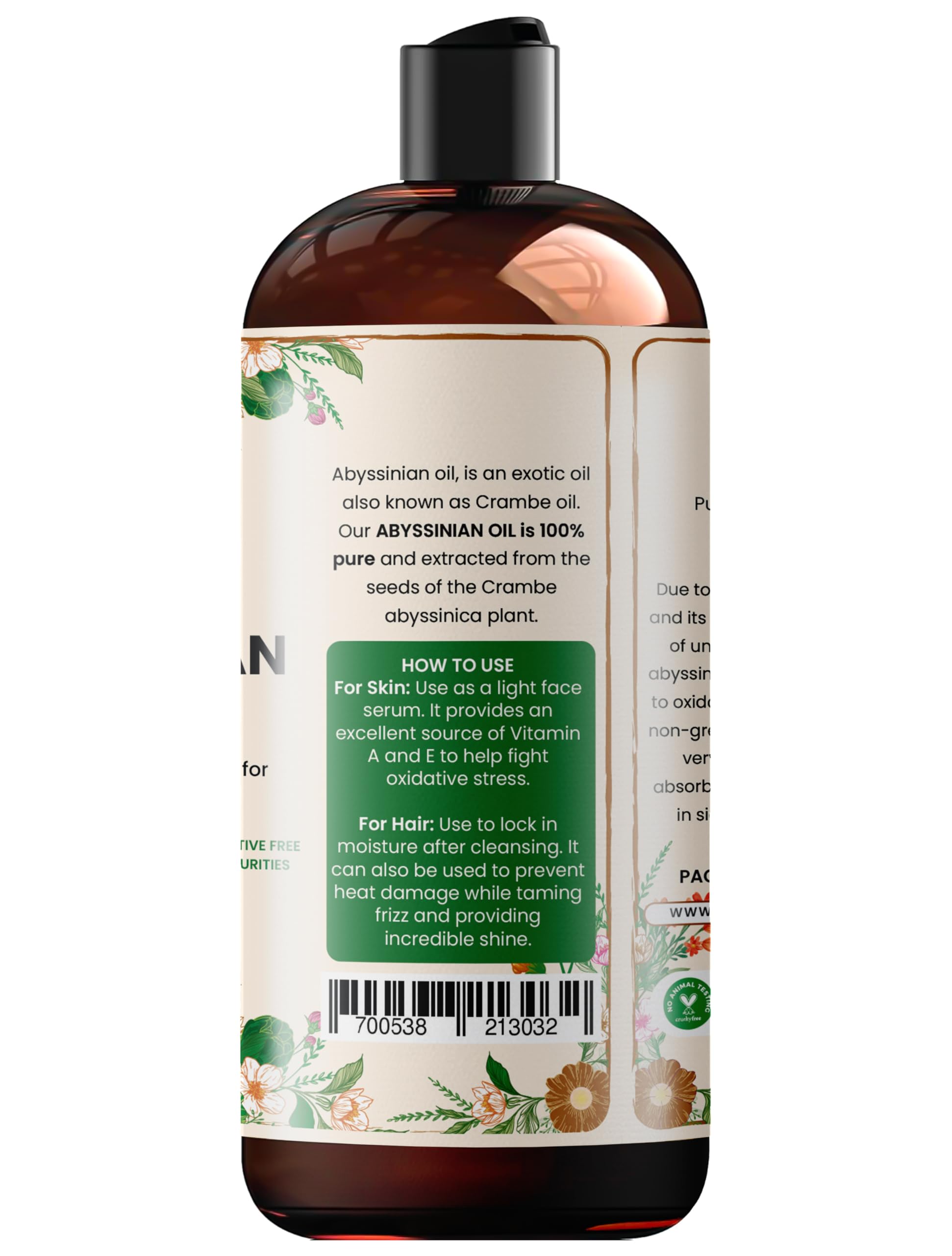 Oslove Abyssinian oil dropper used for skin hydration.