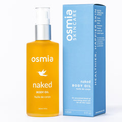 Osmia Naked Body Oil bottle pour showing the nourishing base oil blend.