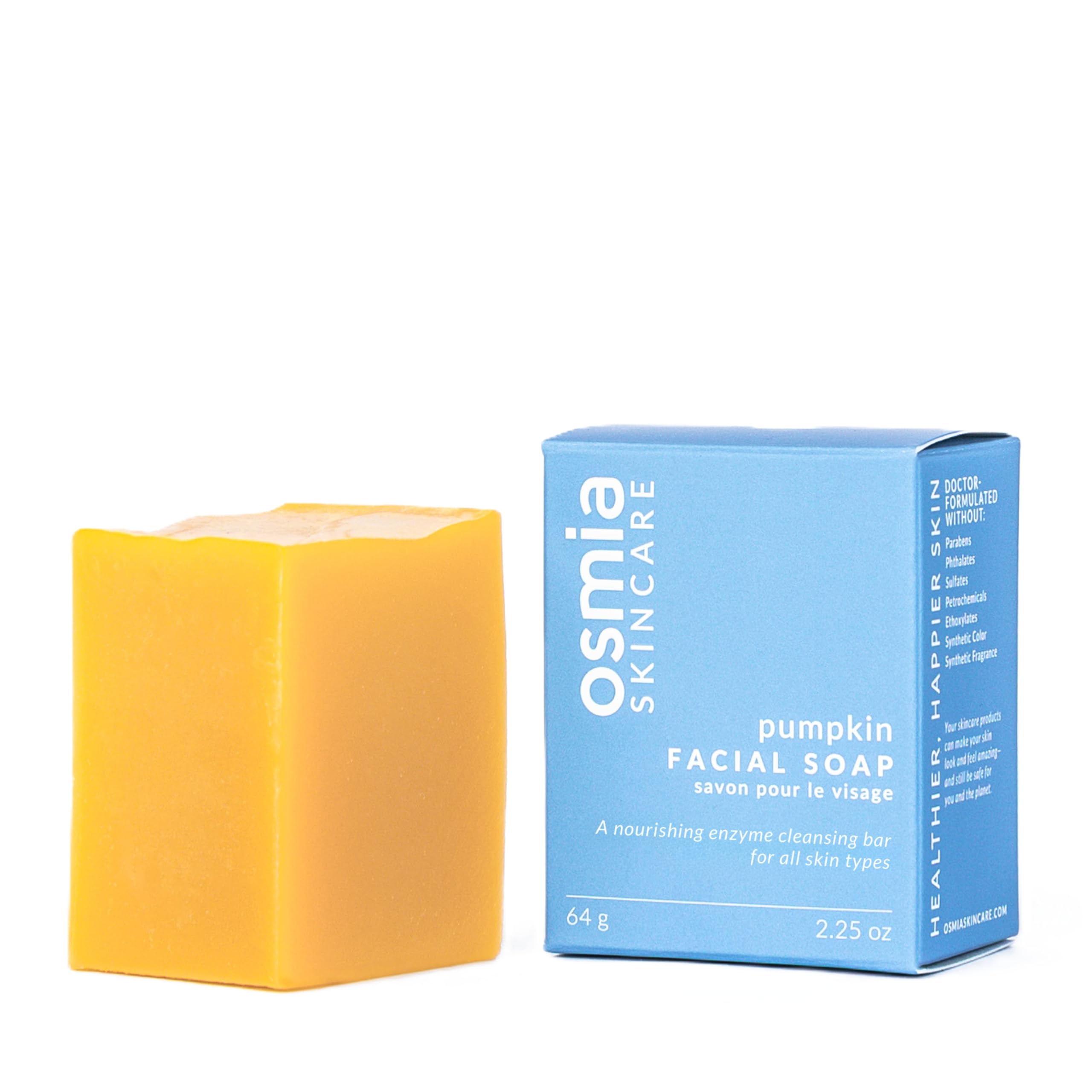 Osmia pumpkin facial soap bar ingredient highlights for gentle exfoliation