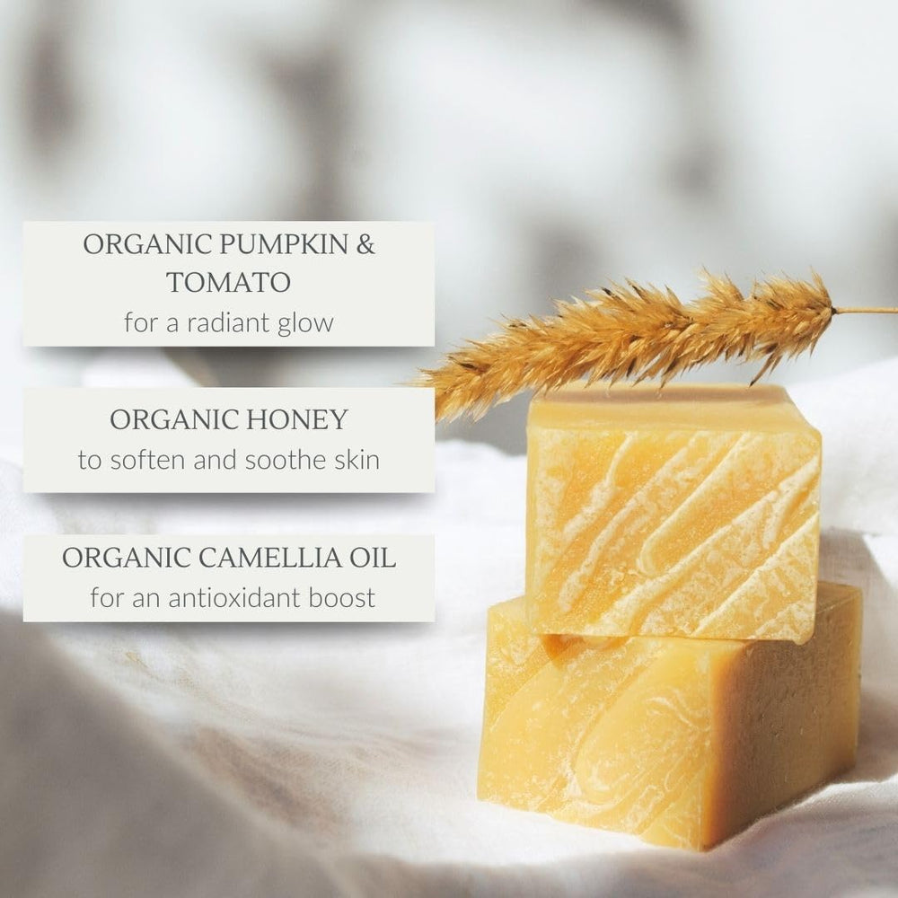 Osmia pumpkin facial soap bar for normal to dehydrated skin use