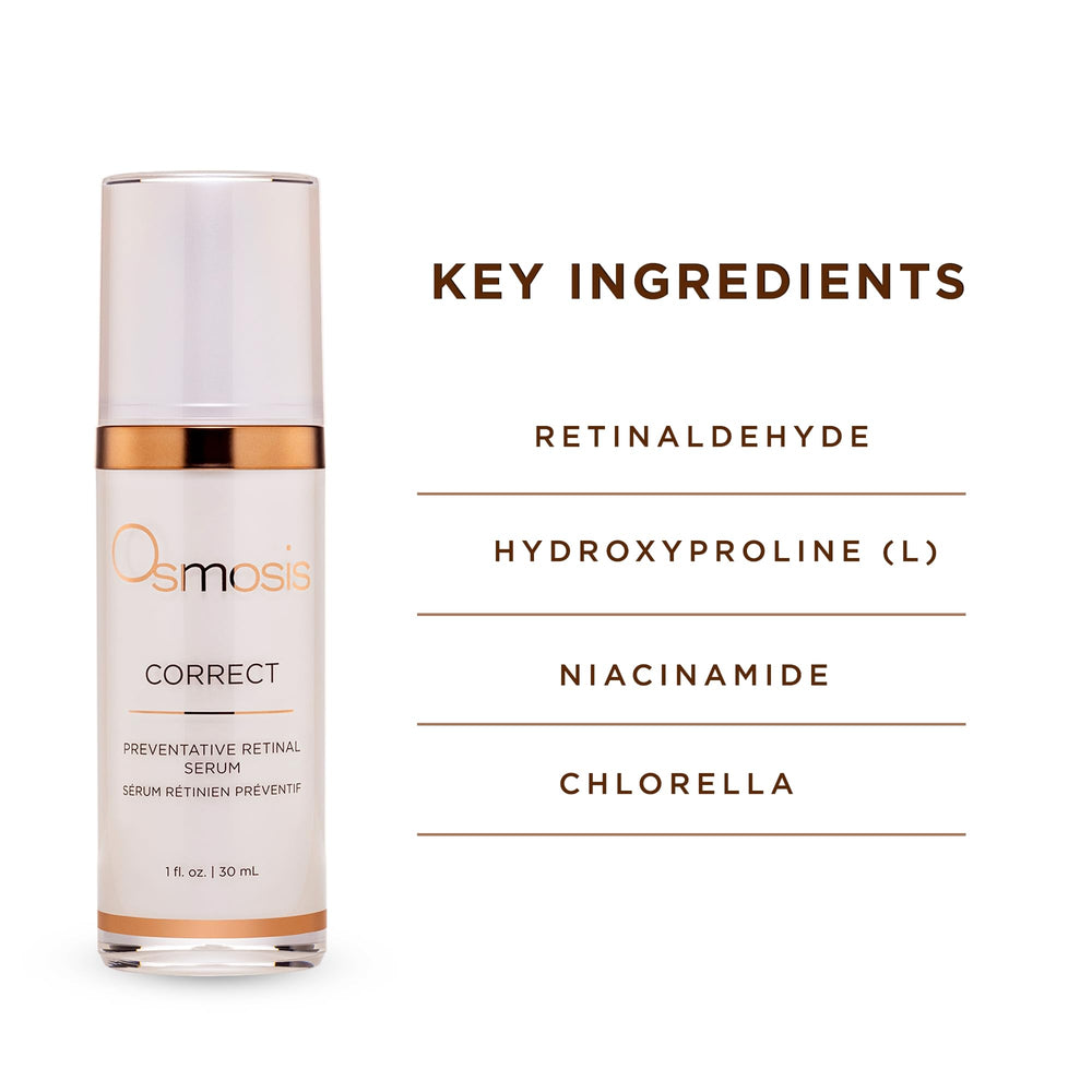 OSMOSIS CORRECT serum drop on finger ready to apply.