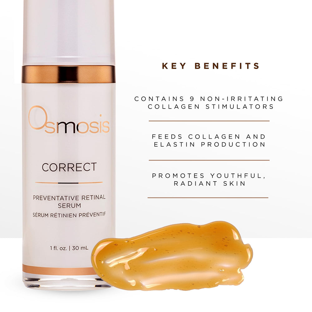 OSMOSIS CORRECT serum pump dispenses for easy morning application.