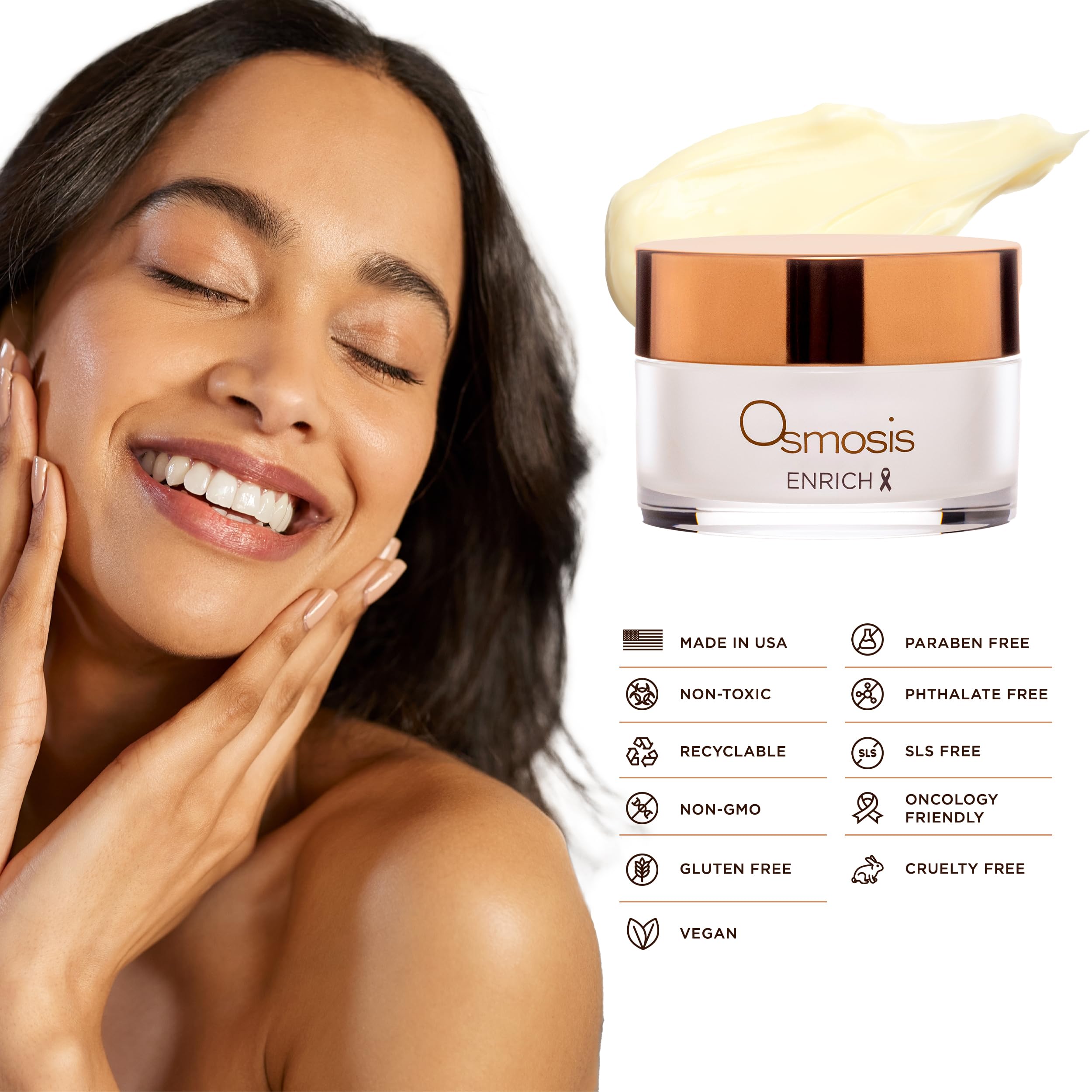 OSMOSIS ENRICH night routine glow shot suggesting refreshed morning skin