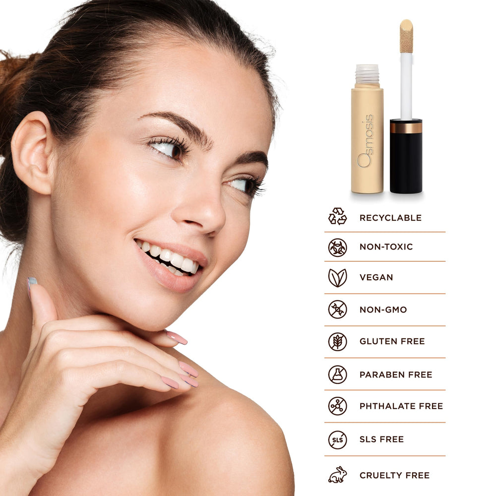 Osmosis Flawless Concealer hydrating formula keeps skin comfortable all day.