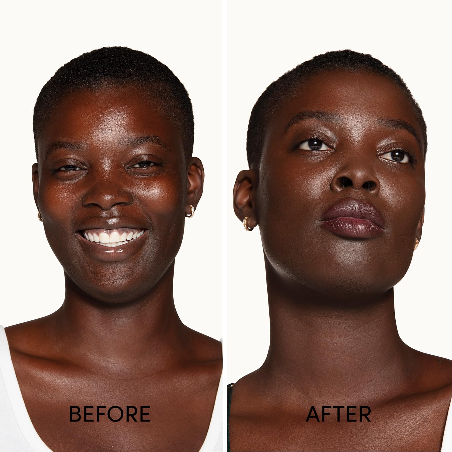 On-face shot shows concealer covering under-eye darkness and minor blemishes.