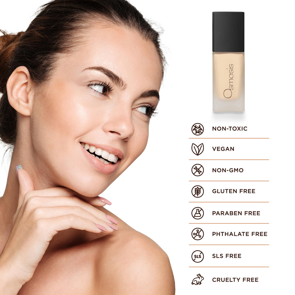 Osmosis Flawless Foundation shade-truffle-1 swatch on skin