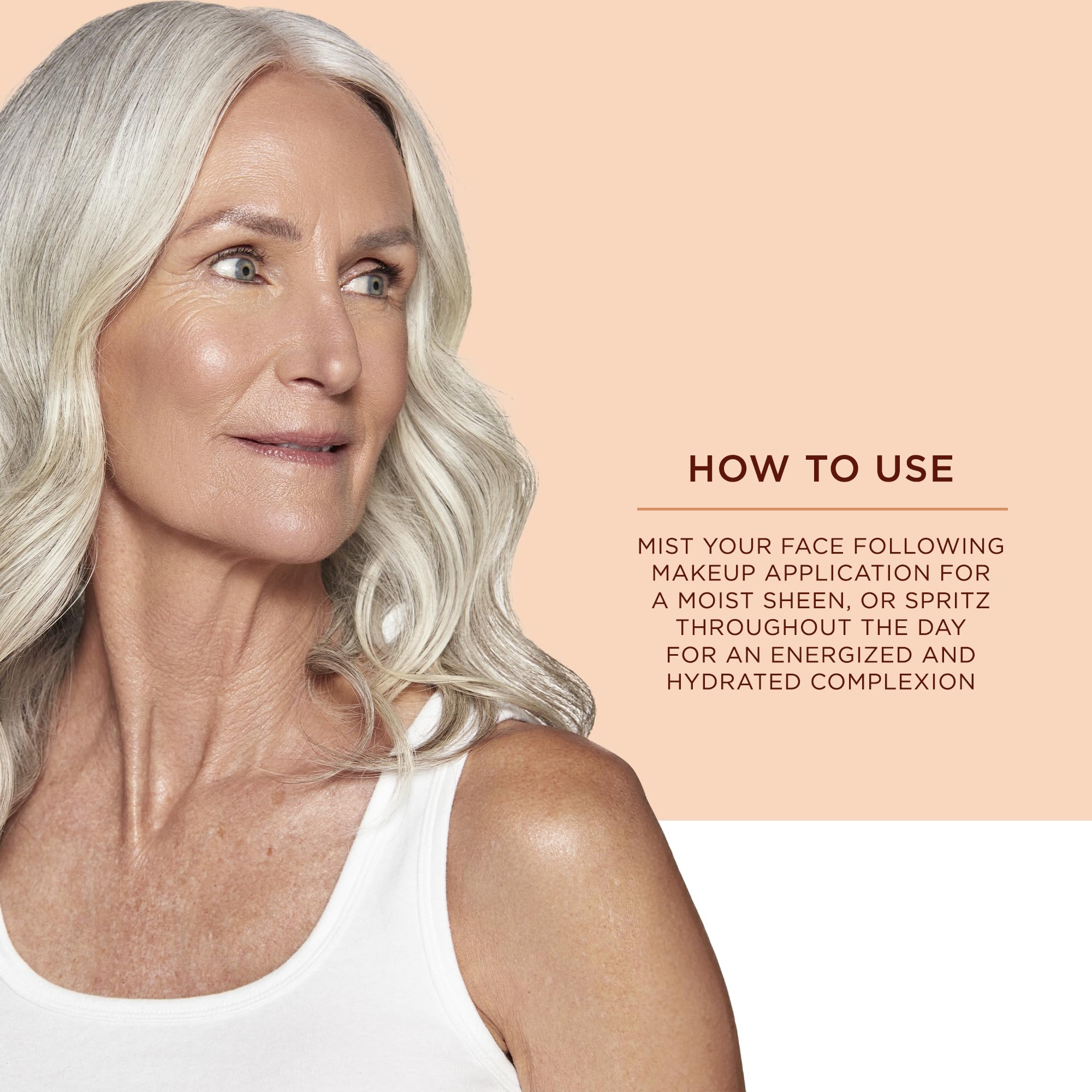 OSMOSIS Mineral Hydration Mist skin glow after application for dewy look.