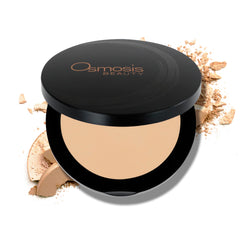 OSMOSIS Mineral Pressed Base Natural Light swatches show buildable coverage