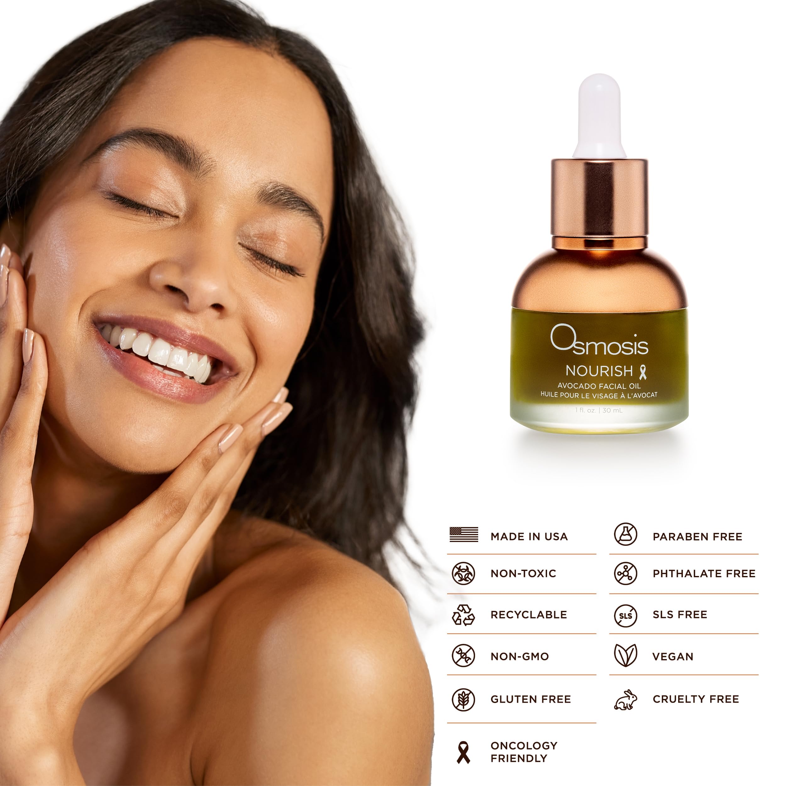 OSMOSIS Nourish Avocado Oil radiance shot suggests healthier-looking skin.