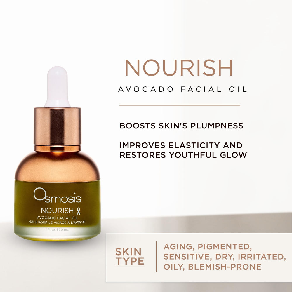 OSMOSIS Nourish Avocado Oil texture demonstrates light, fast absorption for easy layering.