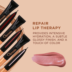 Close-up of creamy, hydrating texture of OSMOSIS Repair Lip Therapy.