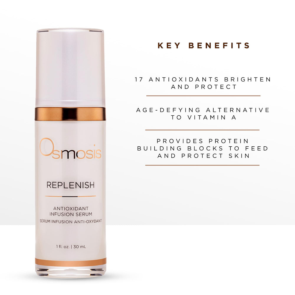 OSMOSIS Replenish being massaged into clean skin during routine