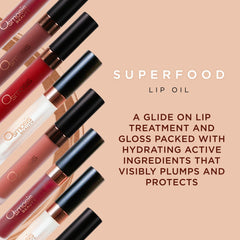 Osmosis Superfood Lip Oil gloss swirl highlights glossy sheen and smooth lips