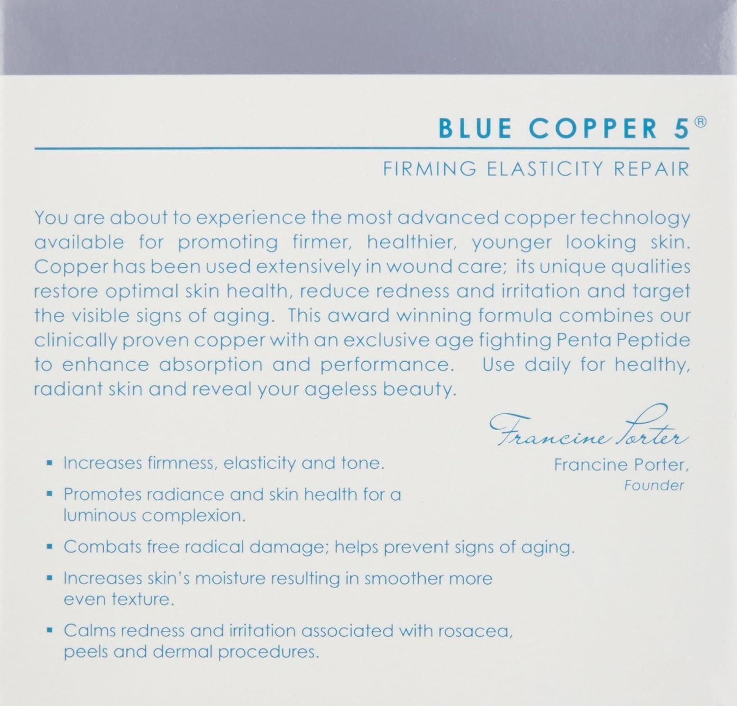 Osmotics Blue Copper 5 being applied on the face for an even tone.