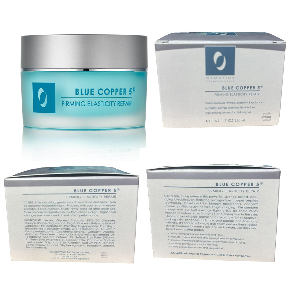 Osmotics Blue Copper 5 night routine shot suggesting overnight hydration.