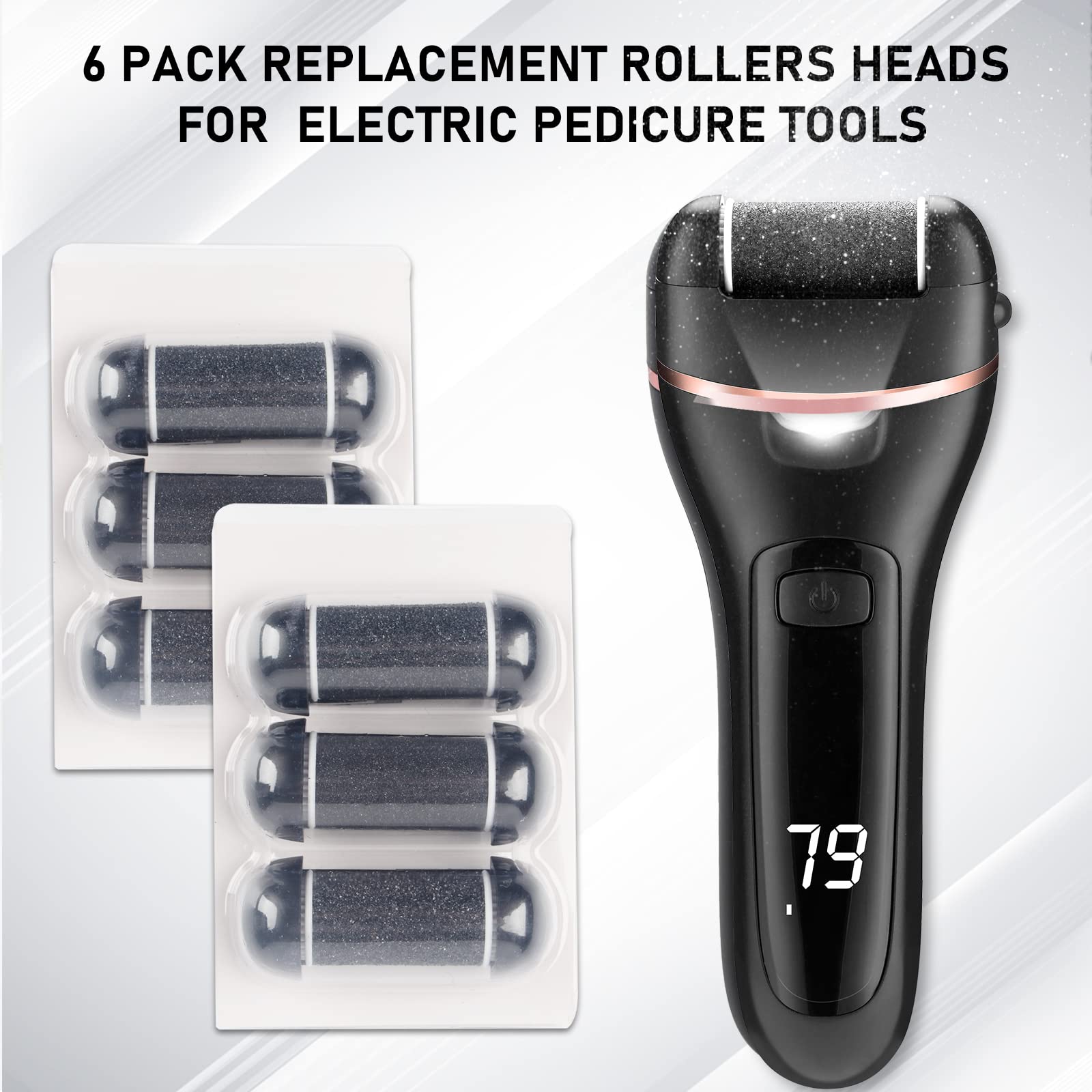 OTAZWA extra coarse roller head close-up highlights gritty texture for tough skin.