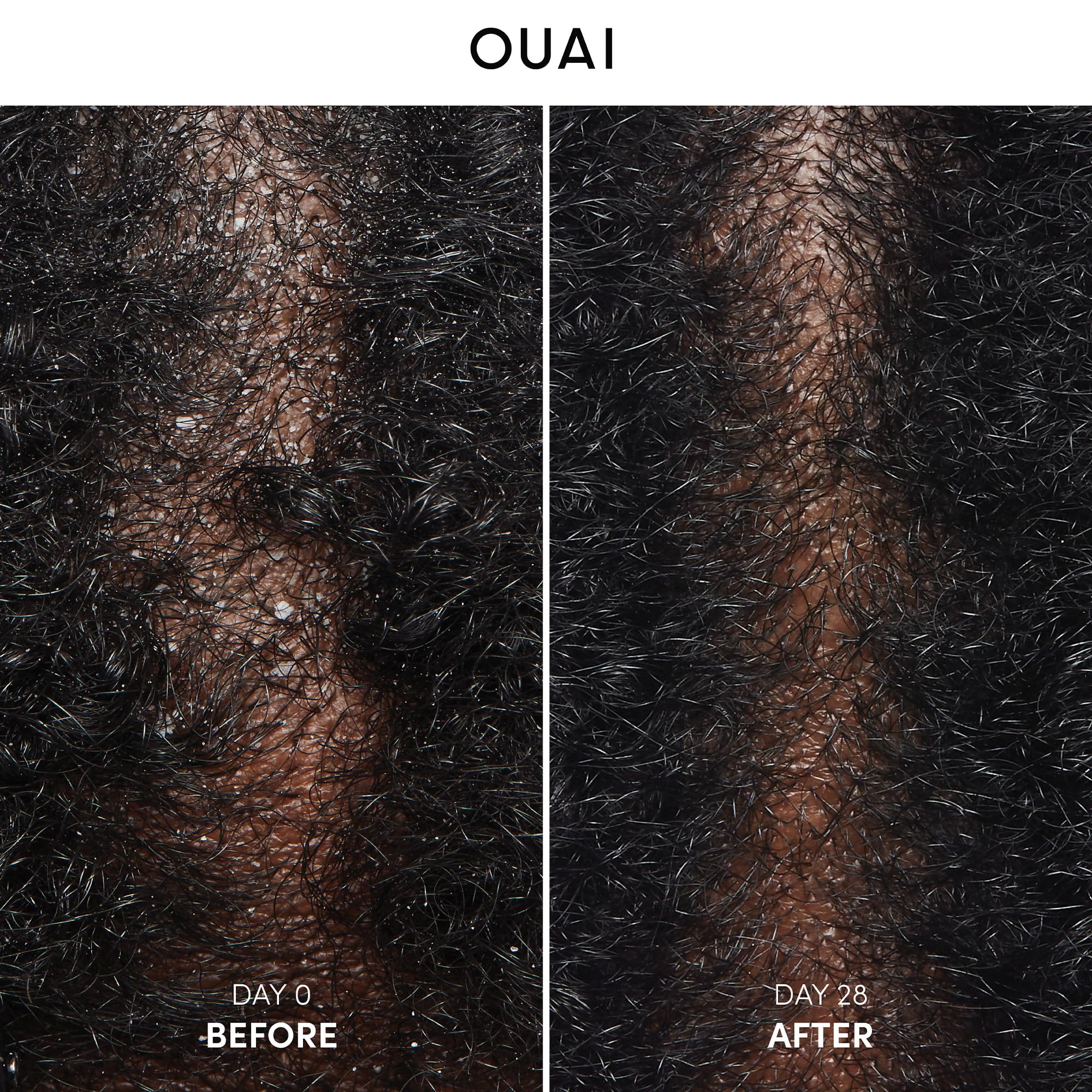 OUAI shampoo lather shows flakes reduced and easy rinse