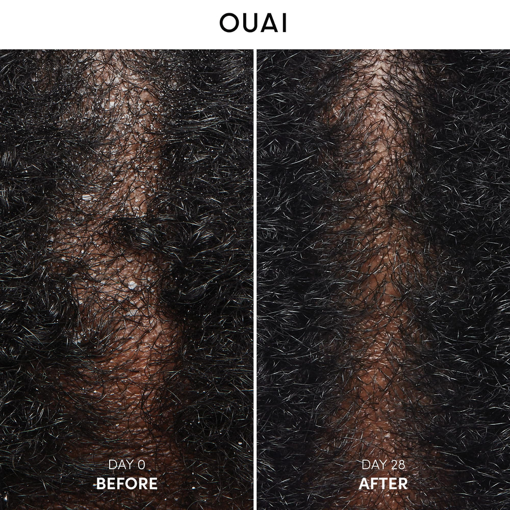 OUAI shampoo lather shows flakes reduced and easy rinse