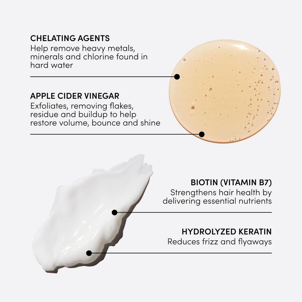 OUAI Detox Shampoo closeup on bottle and premium formula.