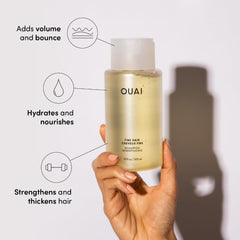 OUAI Fine Conditioner bottle emphasizing lightweight hydration and body