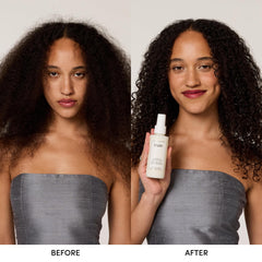 OUAI Leave-In application on damp hair for detangling ease.
