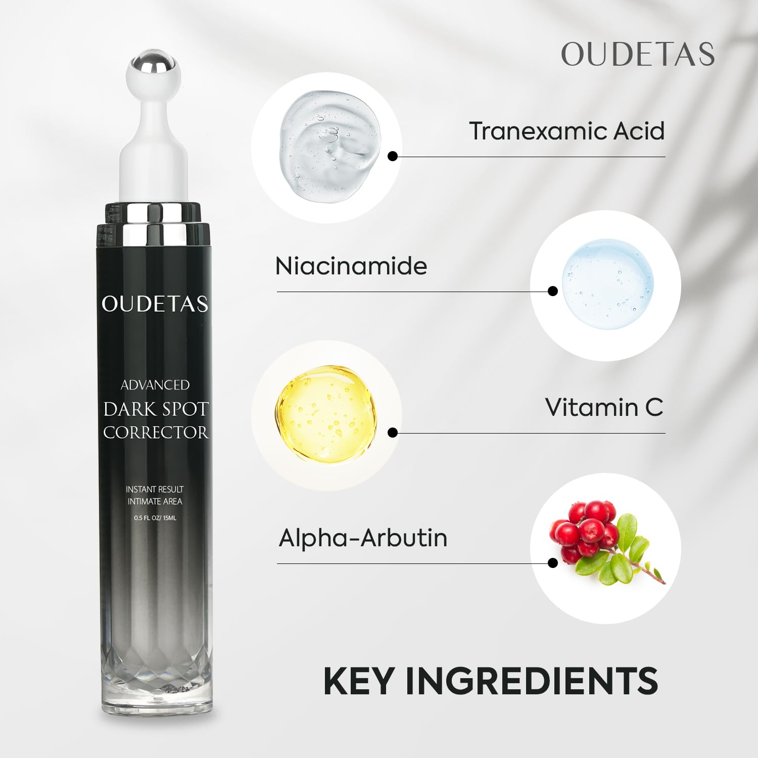 Oudetas Dark Spot Remover legs roller targets brown spots for leg brightening.
