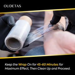 Oudetas Numbing Cream texture swatch highlighting lightweight, non-greasy finish.