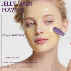 Ouhans Jelly Mask powder being mixed with water reveals smooth jelly texture