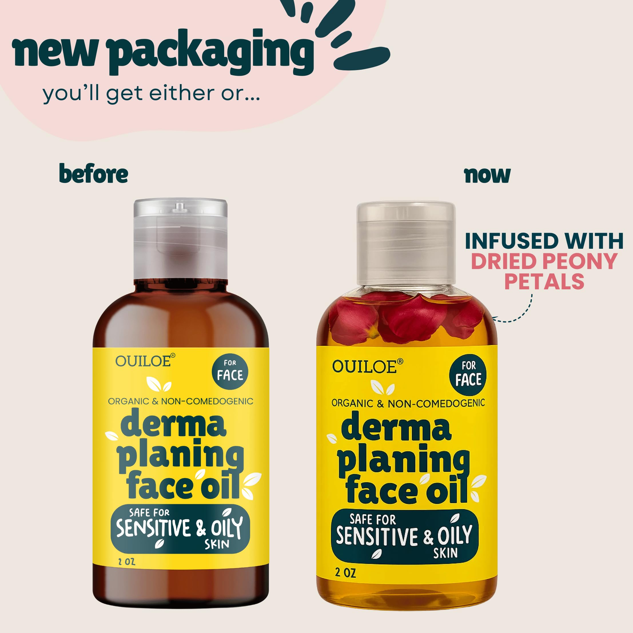 Ouiloe dermaplaning oil texture swirl demonstrates lightweight consistency for smooth shaving.