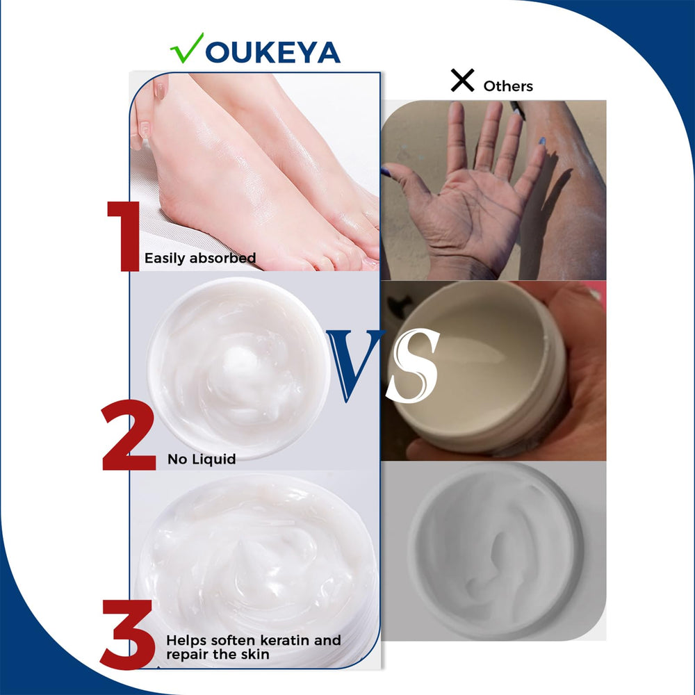 OUKEYA 40% Urea Cream texture close-up with non-greasy finish.
