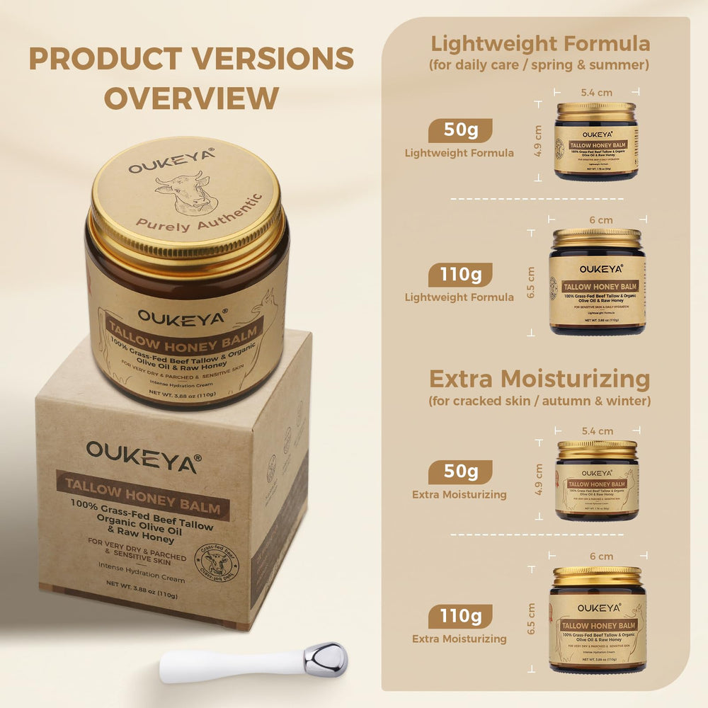 OUKEYA Tallow and Honey packaging highlights premium natural ingredients