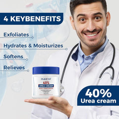 OUKEYA Urea Cream 40% dispense action captures easy, controlled application