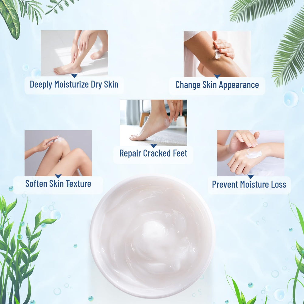 Foot care shot highlights deep hydration for dry heels.