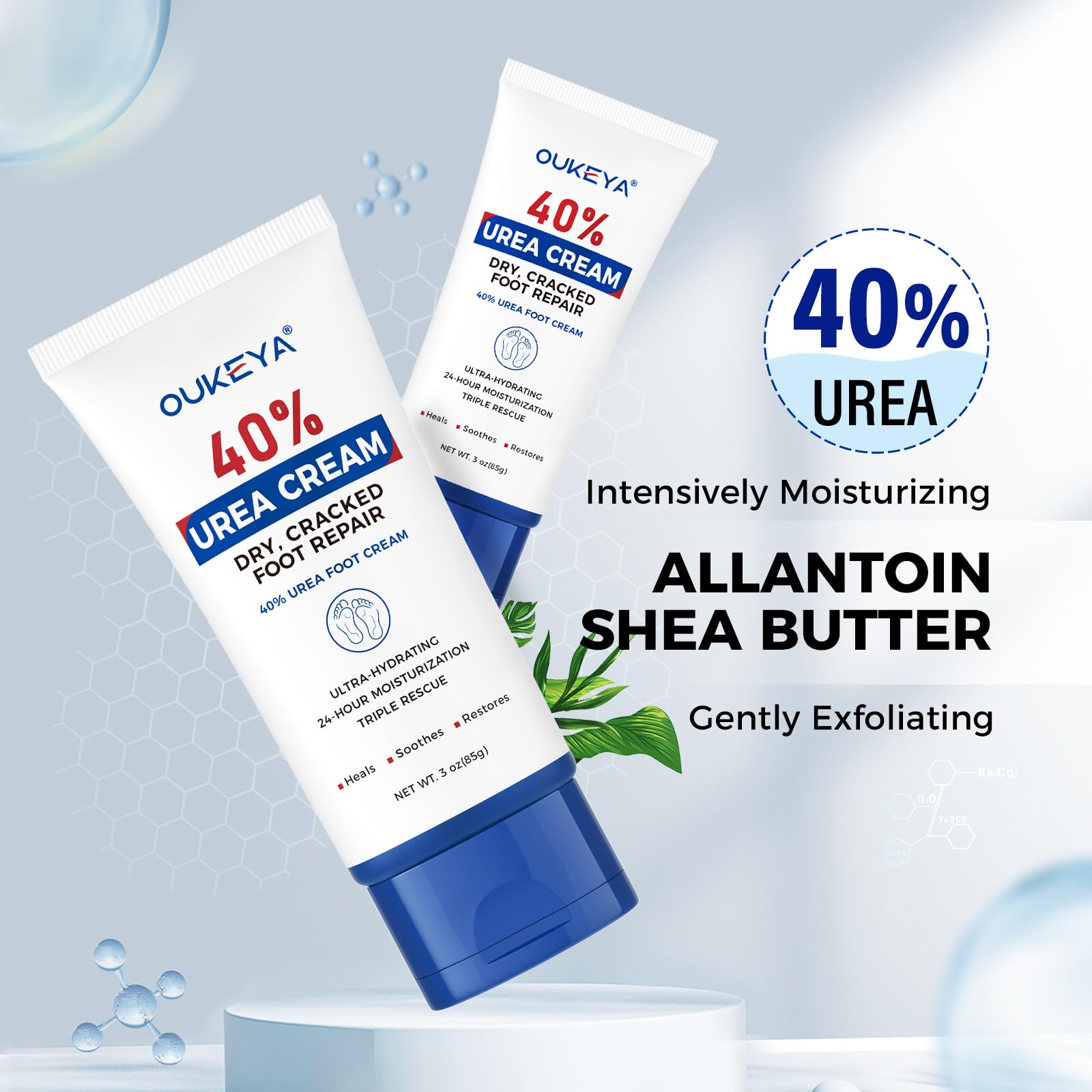 OUKEYA Urea Cream for hands applies smoothly for everyday moisturization.