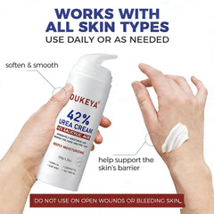 OUKEYA Urea Cream on knee with moisturized appearance