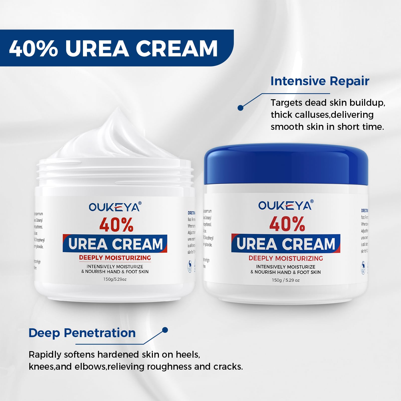 Packaging display of OUKEYA Urea Cream.