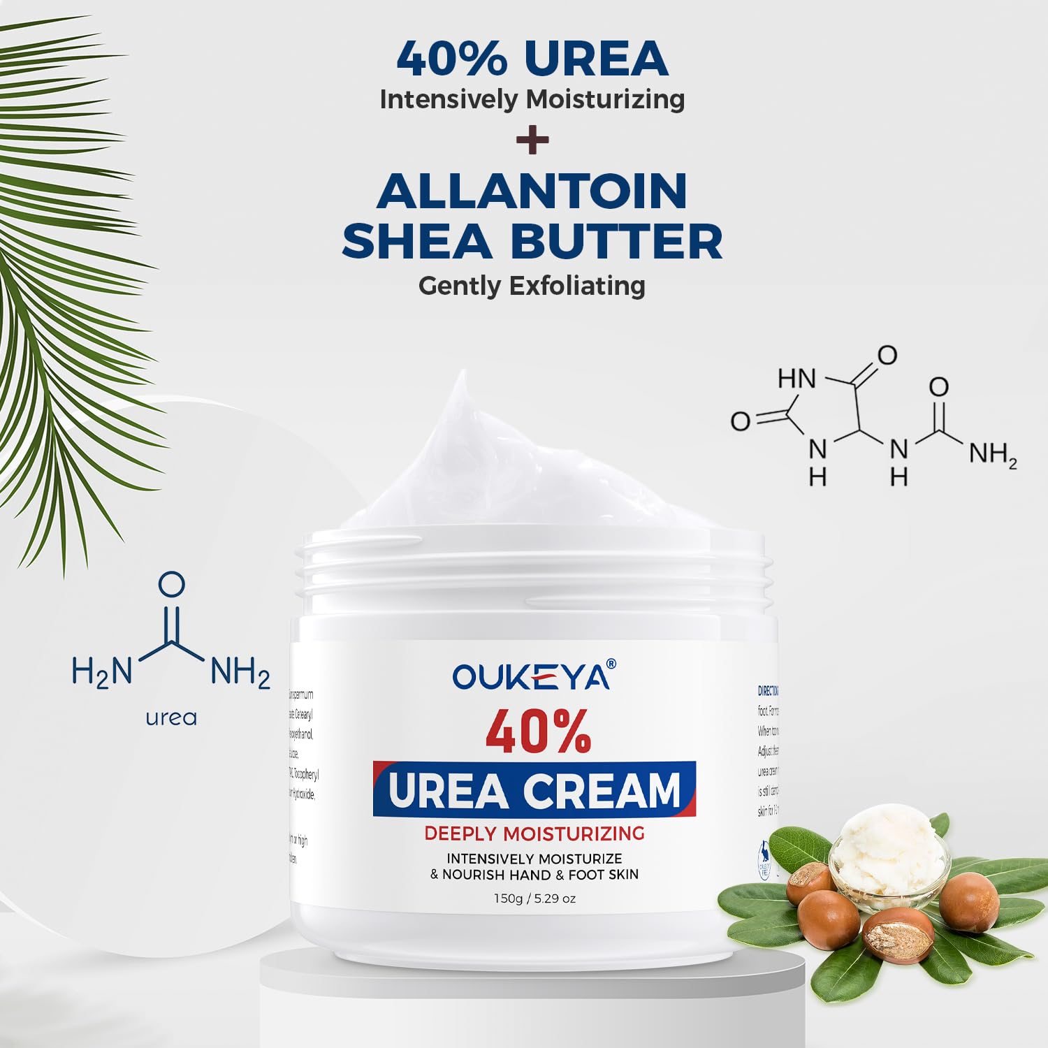 OUKEYA Urea Cream close-up showing hydrated, even texture.