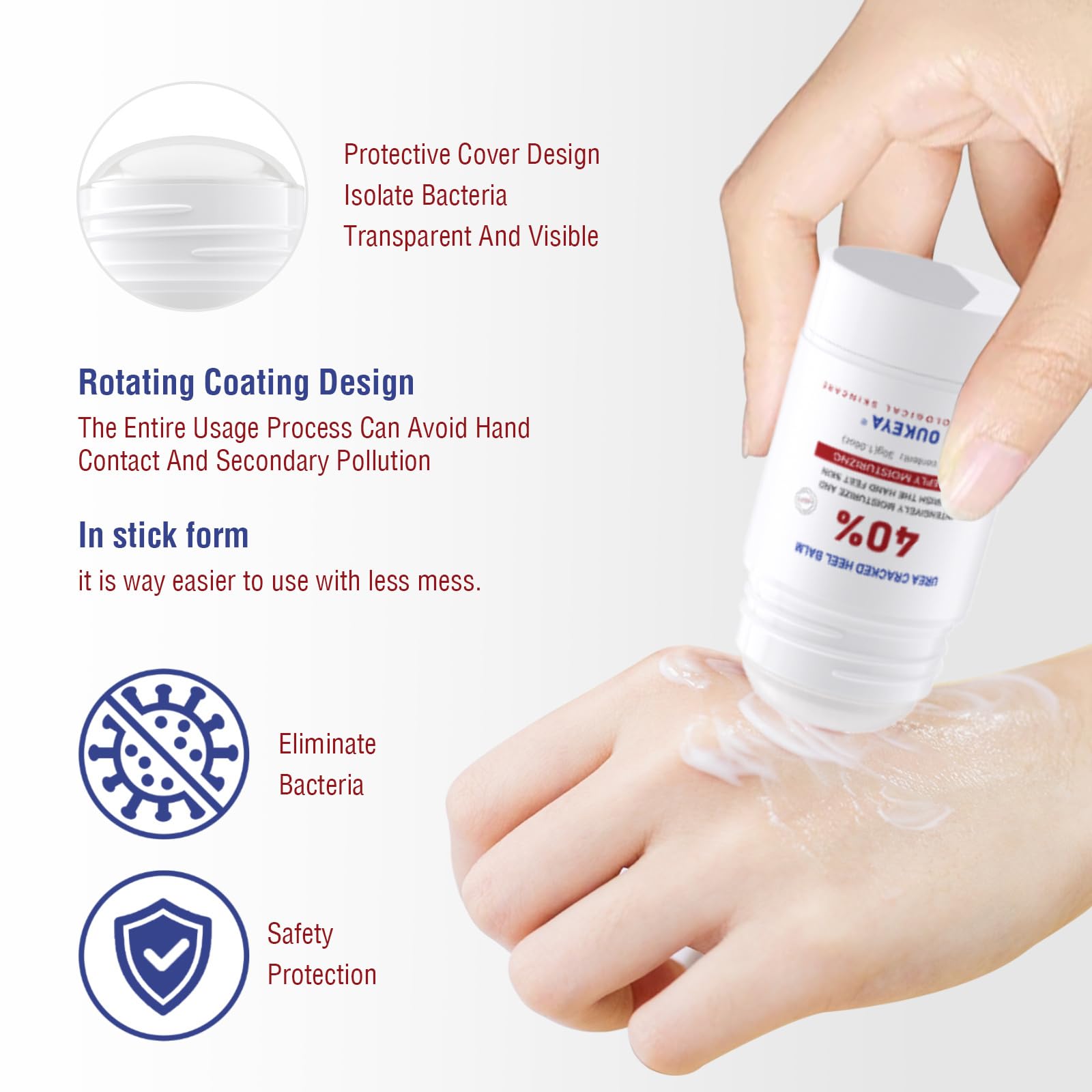 OUKEYA urea cream stick on elbow for softer, less dry skin