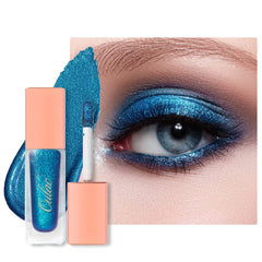 Oulac blue liquid glitter eyeshadow for bold one-swipe sparkle and long-lasting shine