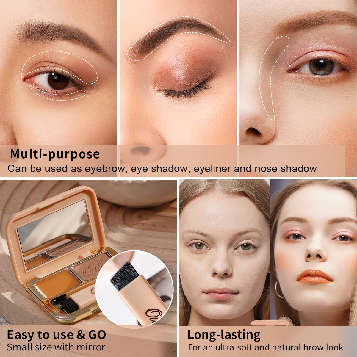 Oulac Brow Pomade Ginger Pot offers precise, defined shaping.