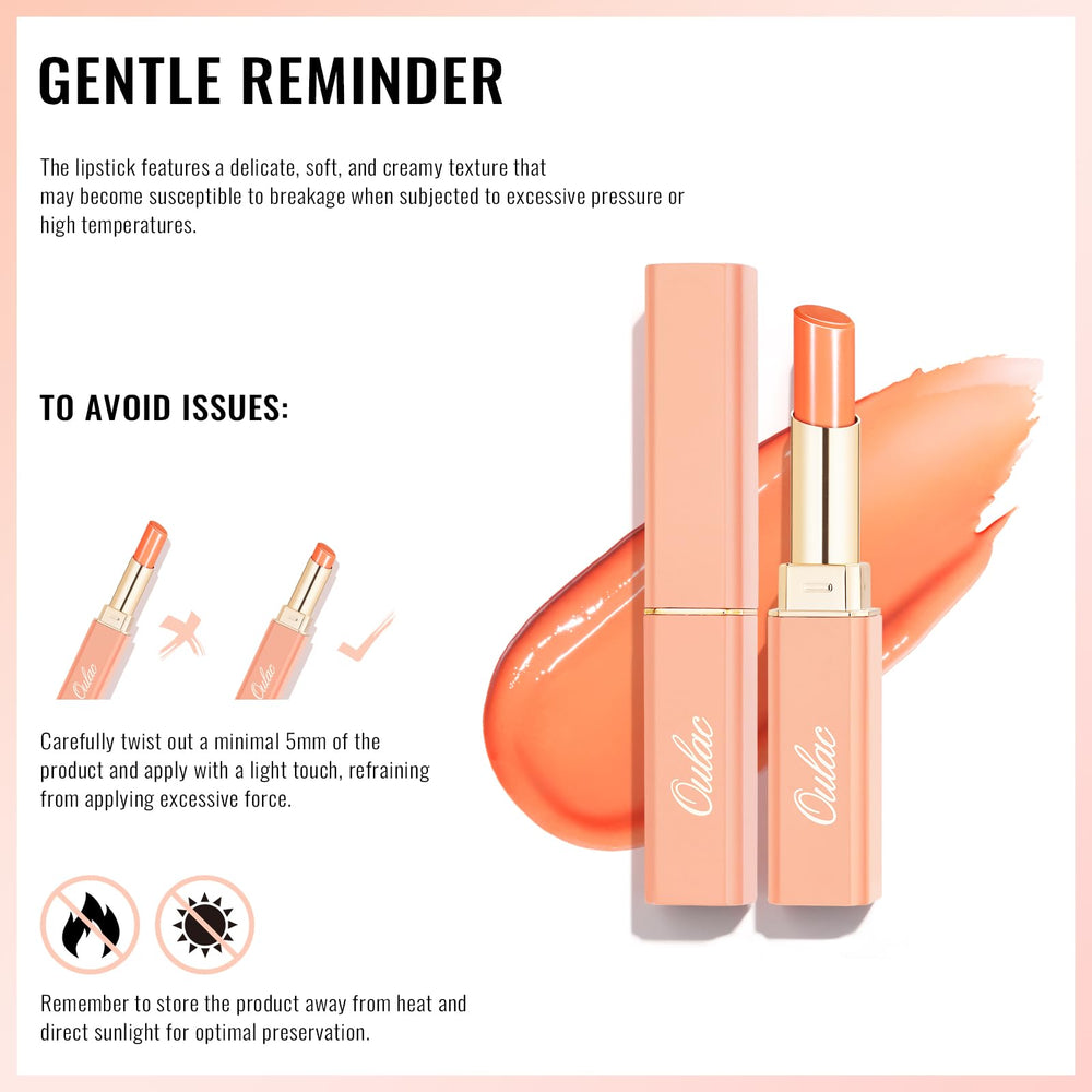 Lifestyle shot of Oulac pink lipstick in daily beauty routine.