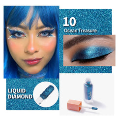 Oulac liquid eyeshadow blending smoothly for a seamless metallic glow