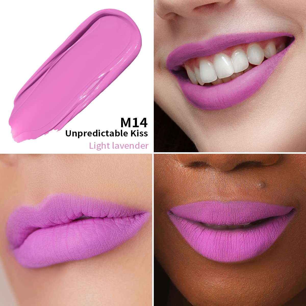 Oulac lip swatch demonstrates matte non-greasy finish